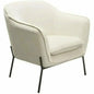 Status Ivory Cream Fabric Accent Chair Black Metal Legs - LOOMLAN - Diamond Sofa - Accent Chairs