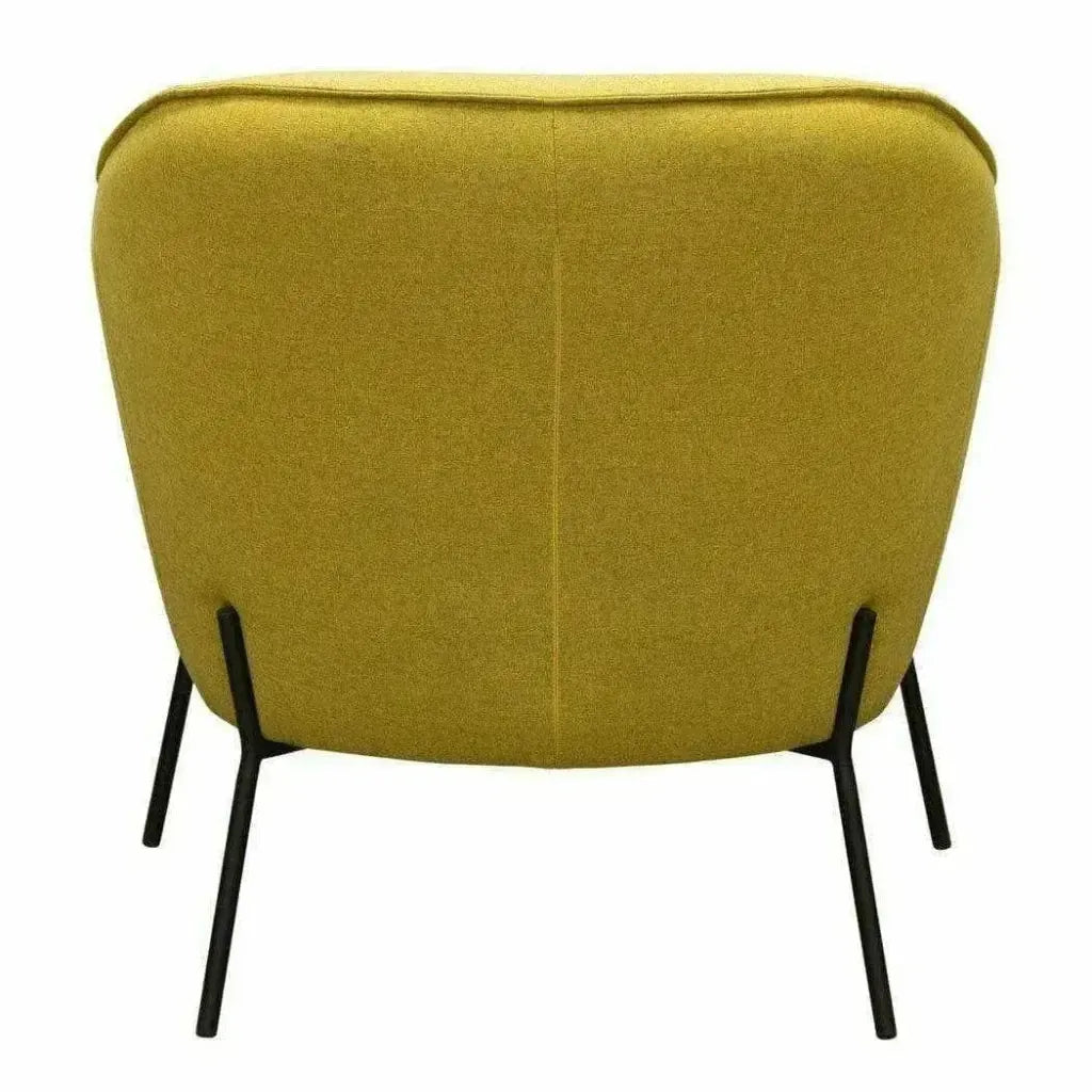 Status Yellow Fabric Accent Chair Black Metal Legs - LOOMLAN - Diamond Sofa - Accent Chairs
