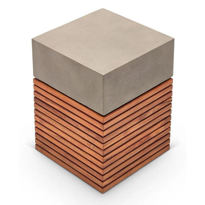 Stecca Alto Fiber Reinforced Concrete Wooden Side Table - LOOMLAN - Urbia - Outdoor Side Tables