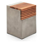 Stecca Cascata Reinforced Concrete Wooden Side Table - LOOMLAN - Urbia - Outdoor Side Tables