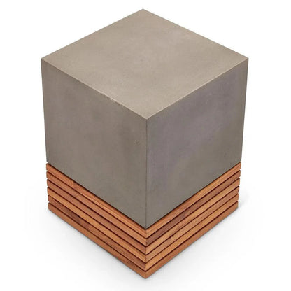 Stecca Corto Reinforced Concrete Wooden Side Table - LOOMLAN - Urbia - Outdoor Side Tables