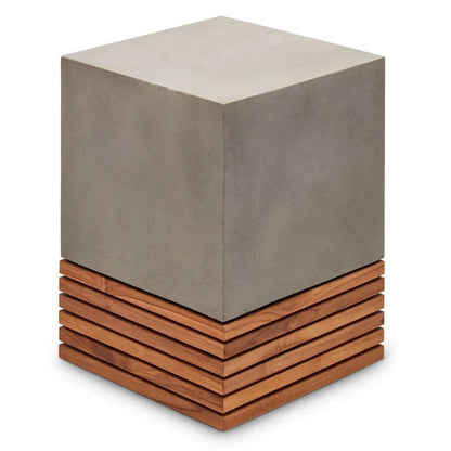 Stecca Corto Reinforced Concrete Wooden Side Table - LOOMLAN - Urbia - Outdoor Side Tables