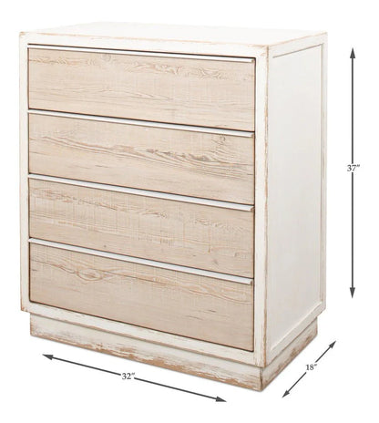 Stefano Four Drawer White Chest - LOOMLAN - Sarreid - Chests