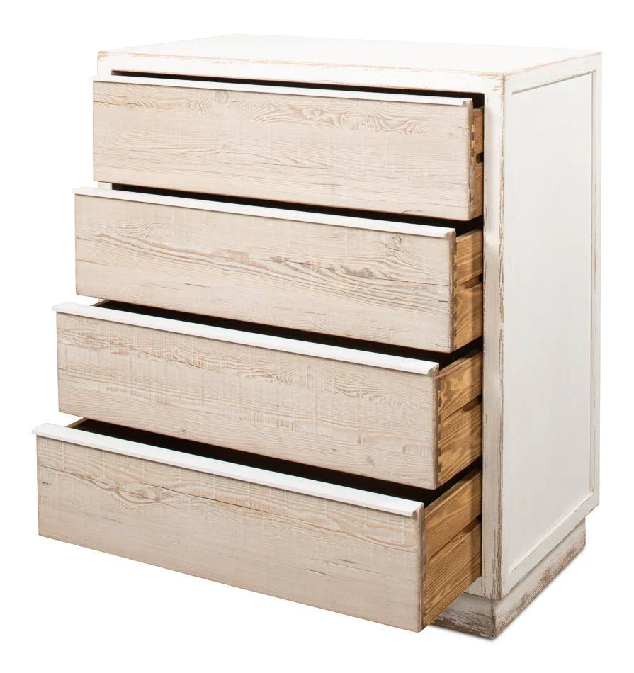 Stefano Four Drawer White Chest - LOOMLAN - Sarreid - Chests