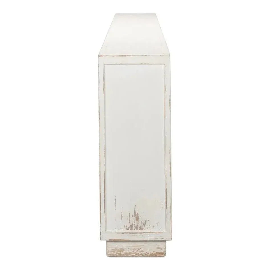 Stefano Sideboard Slim Credenza Antique White - LOOMLAN - Sarreid - Sideboards