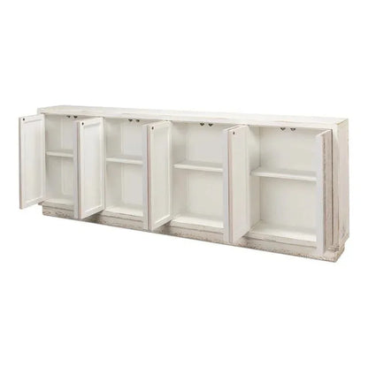 Stefano Sideboard Slim Credenza Antique White - LOOMLAN - Sarreid - Sideboards