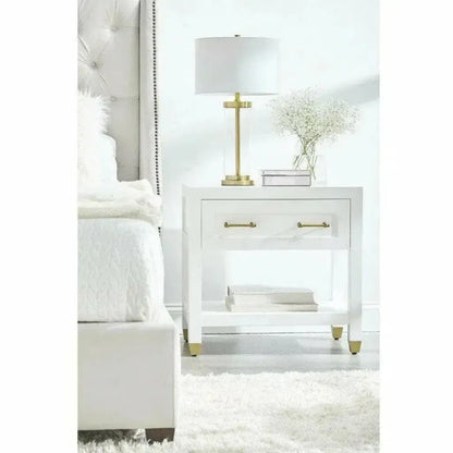 Stella 28 Inch White Scandinavian Nightstand - LOOMLAN - Essentials For Living - Nightstands