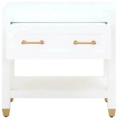 Stella 28 Inch White Scandinavian Nightstand - LOOMLAN - Essentials For Living - Nightstands