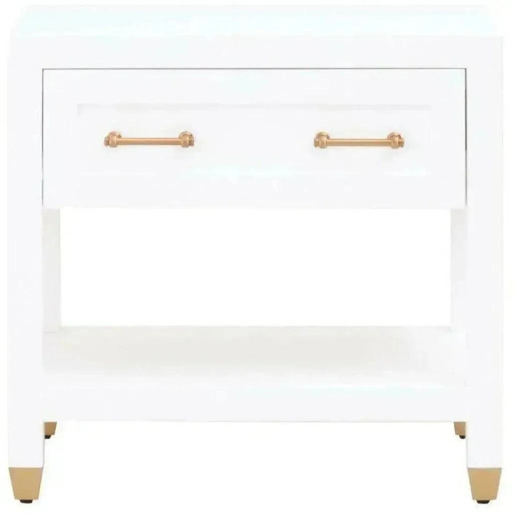 Stella 28 Inch White Scandinavian Nightstand - LOOMLAN - Essentials For Living - Nightstands
