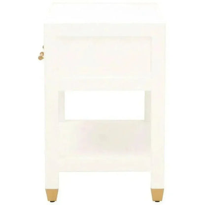 Stella 28 Inch White Scandinavian Nightstand - LOOMLAN - Essentials For Living - Nightstands
