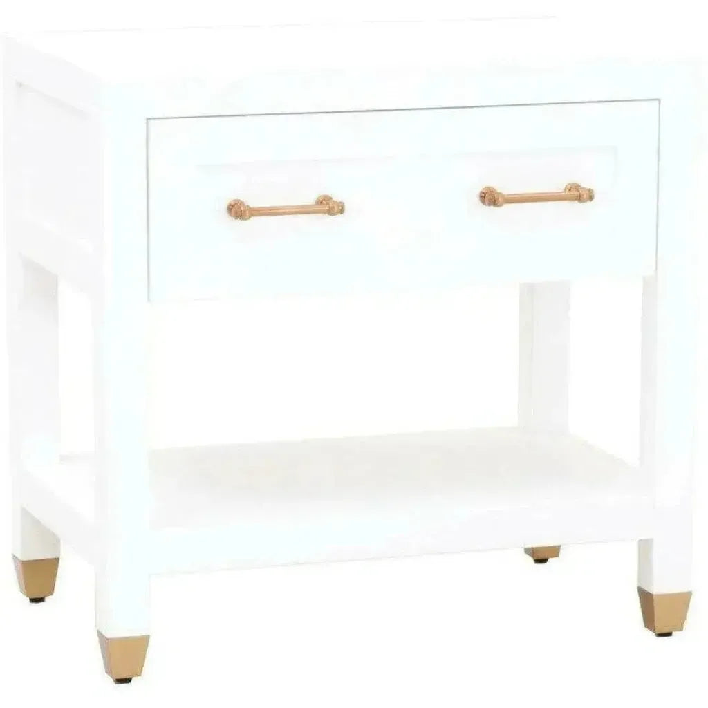 Stella 28 Inch White Scandinavian Nightstand - LOOMLAN - Essentials For Living - Nightstands