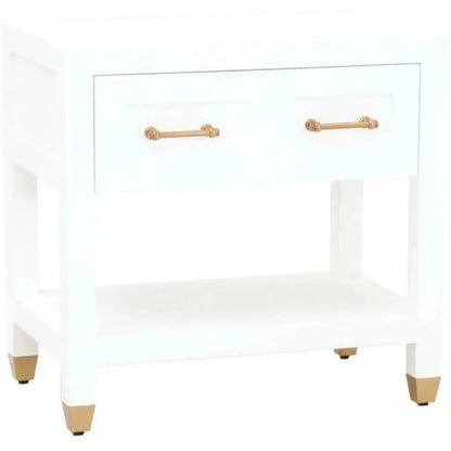 Stella 28 Inch White Scandinavian Nightstand - LOOMLAN - Essentials For Living - Nightstands