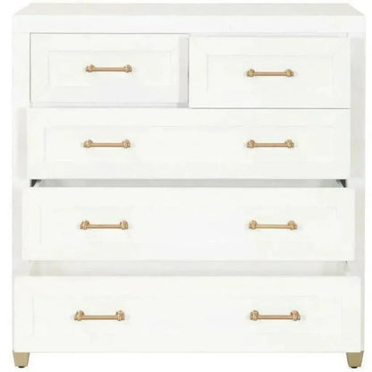 Stella 5 - Drawer Bedroom White Chest of Drawers - LOOMLAN - Essentials For Living - Chests