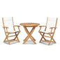 Stella Durable Teak Patio Round Bistro Set 3PC-Outdoor Bistro Sets-HiTeak-White-LOOMLAN