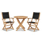 Stella Durable Teak Patio Round Bistro Set 3PC-Outdoor Bistro Sets-HiTeak-Black-LOOMLAN