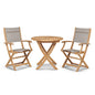 Stella Durable Teak Patio Round Bistro Set 3PC-Outdoor Bistro Sets-HiTeak-Taupe-LOOMLAN