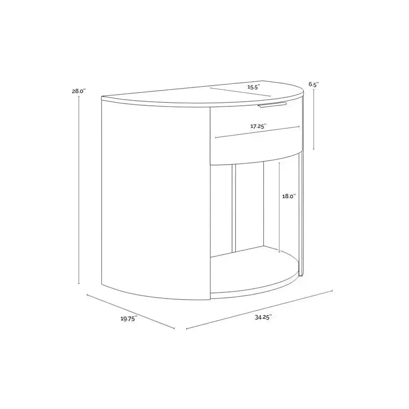 Stella Marble Topped Wooden Nightstand - LOOMLAN - SUNPAN - Nightstands