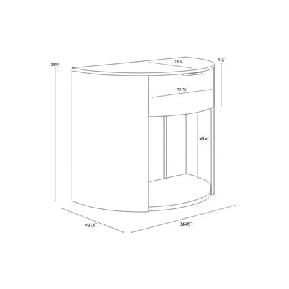 Stella Marble Topped Wooden Nightstand - LOOMLAN - SUNPAN - Nightstands