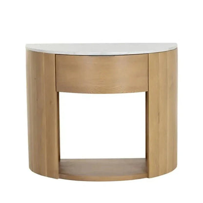 Stella Marble Topped Wooden Nightstand - LOOMLAN - SUNPAN - Nightstands