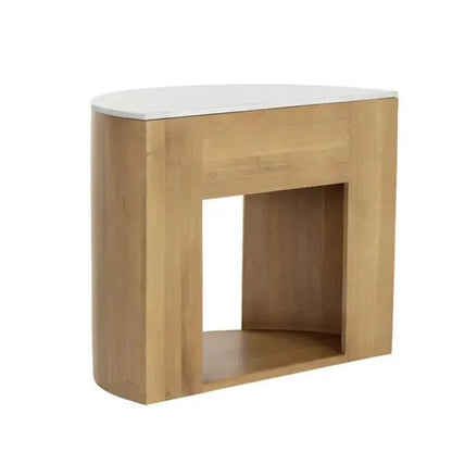 Stella Marble Topped Wooden Nightstand - LOOMLAN - SUNPAN - Nightstands