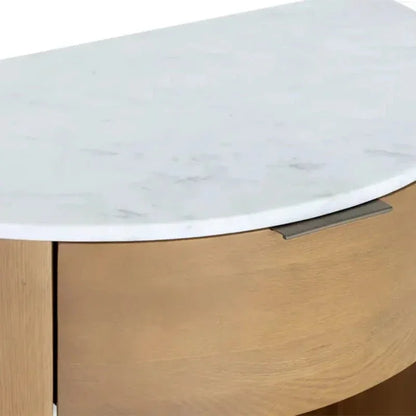 Stella Marble Topped Wooden Nightstand - LOOMLAN - SUNPAN - Nightstands