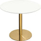 Stella Round Dining Table White Lacquer & Gold-Dining Tables-Diamond Sofa-LOOMLAN