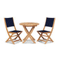 Stella Teak Patio Round Bistro Set 3PC-Outdoor Bistro Sets-HiTeak-Blue-LOOMLAN