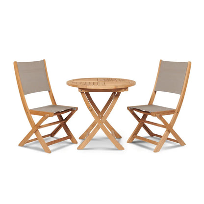 Stella Teak Patio Round Bistro Set 3PC-Outdoor Bistro Sets-HiTeak-Taupe-LOOMLAN