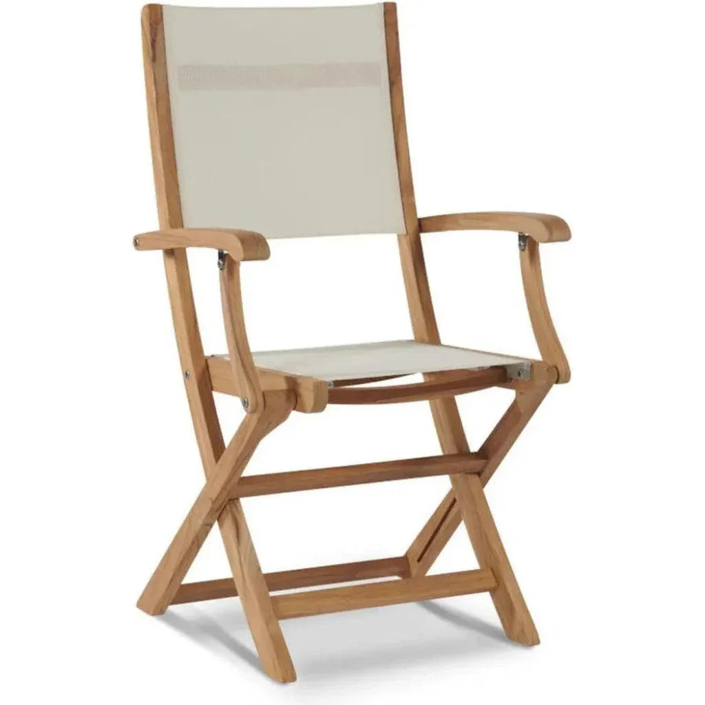 Stella Teak Outdoor Folding Armchair-Outdoor Dining Chairs-HiTeak-White-LOOMLAN