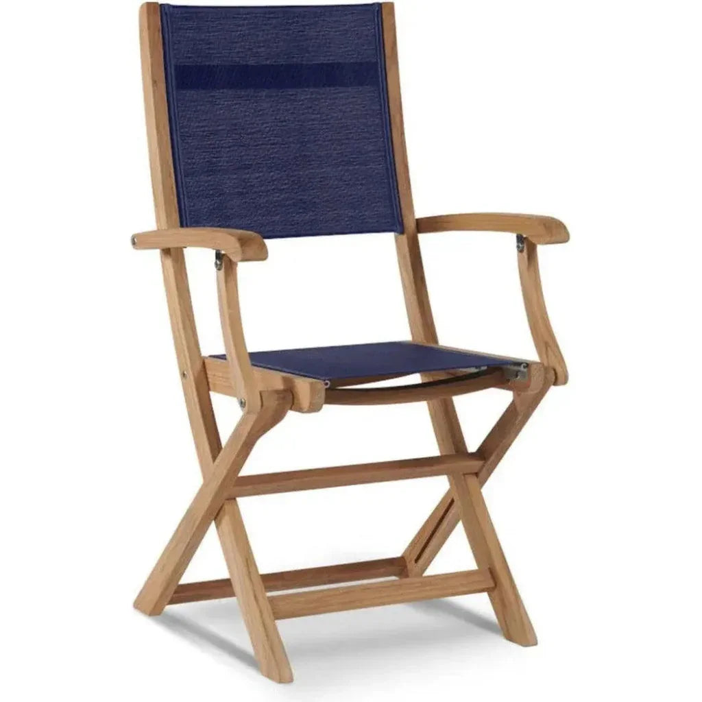 Stella Teak Outdoor Folding Armchair-Outdoor Dining Chairs-HiTeak-Blue-LOOMLAN