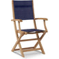 Stella Teak Outdoor Folding Armchair-Outdoor Dining Chairs-HiTeak-Blue-LOOMLAN