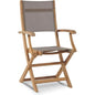 Stella Teak Outdoor Folding Armchair-Outdoor Dining Chairs-HiTeak-Taupe-LOOMLAN