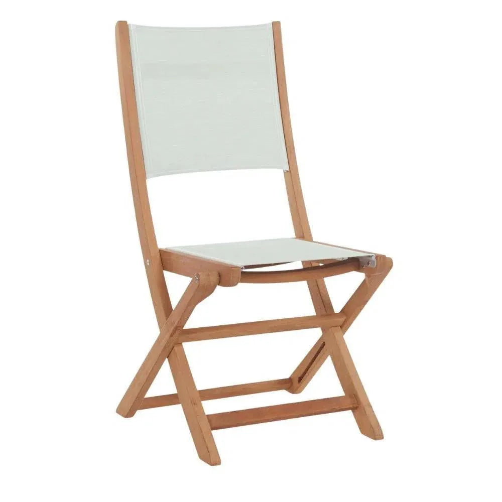 Stella Teak Outdoor Folding Chair-Outdoor Accent Chairs-HiTeak-White-LOOMLAN