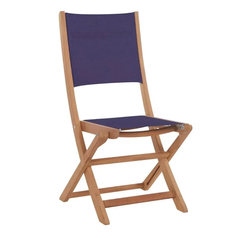 Stella Teak Outdoor Folding Chair-Outdoor Accent Chairs-HiTeak-Blue-LOOMLAN