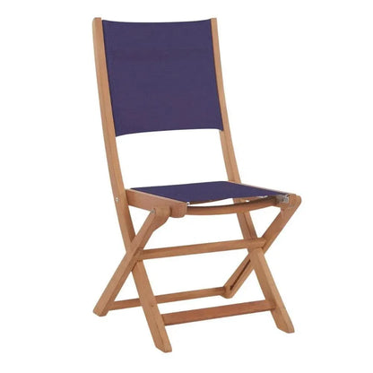 Stella Teak Outdoor Folding Chair-Outdoor Accent Chairs-HiTeak-Blue-LOOMLAN