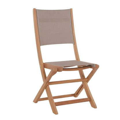 Stella Teak Outdoor Folding Chair-Outdoor Accent Chairs-HiTeak-Taupe-LOOMLAN
