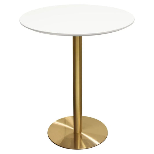 Stella White Lacquer Top Round Bar Height Table - LOOMLAN - Diamond Sofa - Bar Tables