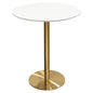 Stella White Lacquer Top Round Bar Height Table - LOOMLAN - Diamond Sofa - Bar Tables