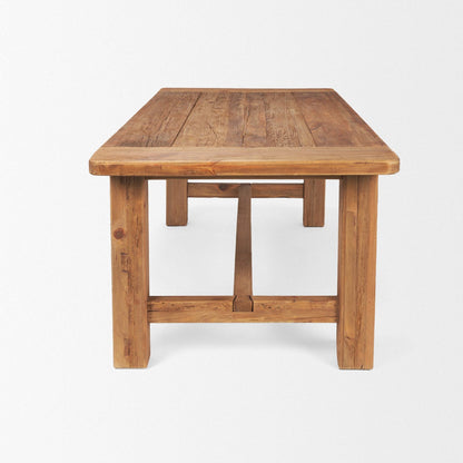 Stetson Natural Wooden Dining Table-Dining Tables-Mercana-LOOMLAN