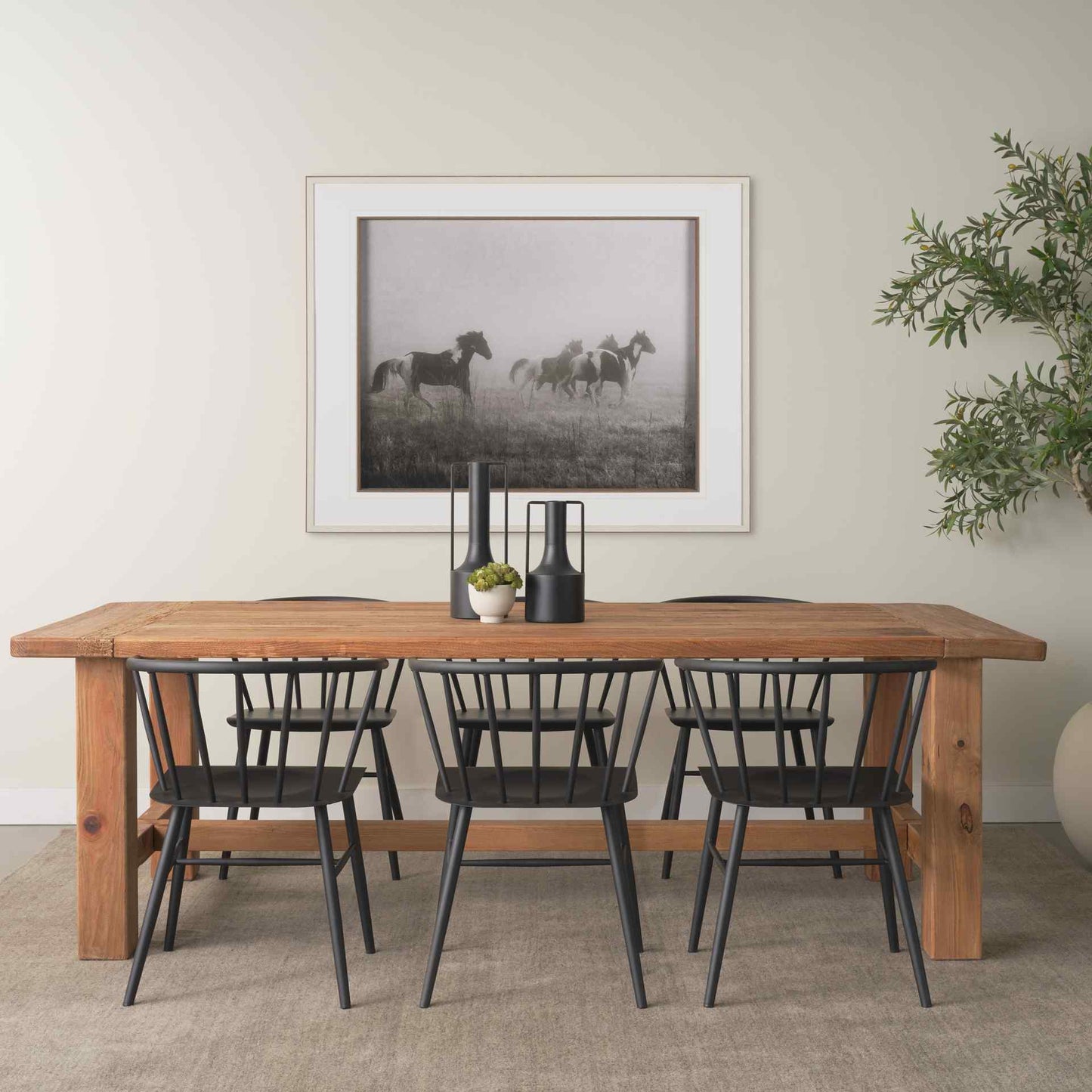 Stetson Natural Wooden Dining Table-Dining Tables-Mercana-LOOMLAN
