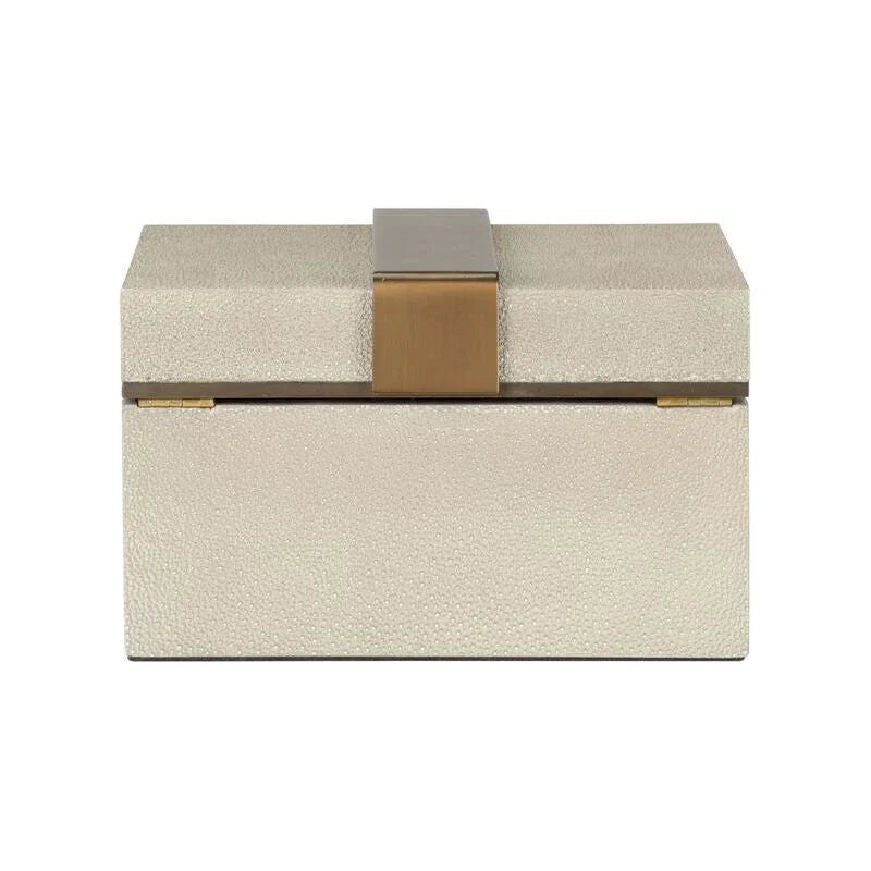 Steven Grey Textured Shagreen Covered Box - LOOMLAN - Wildwood - Boxes & Bowls
