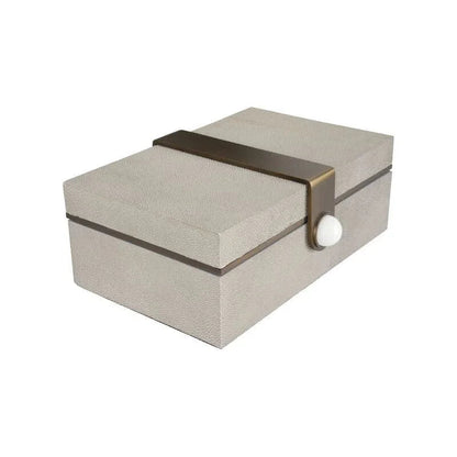 Steven Grey Textured Shagreen Covered Box - LOOMLAN - Wildwood - Boxes & Bowls
