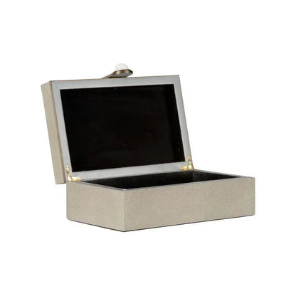 Steven Grey Textured Shagreen Covered Box - LOOMLAN - Wildwood - Boxes & Bowls