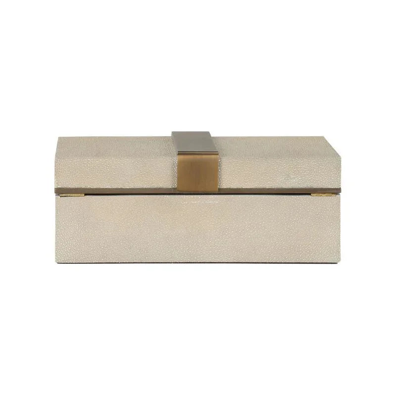 Steven Grey Textured Shagreen Covered Box - LOOMLAN - Wildwood - Boxes & Bowls