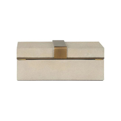 Steven Grey Textured Shagreen Covered Box - LOOMLAN - Wildwood - Boxes & Bowls
