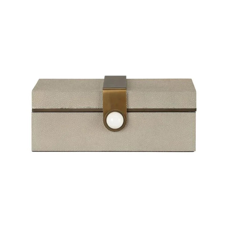 Steven Grey Textured Shagreen Covered Box - LOOMLAN - Wildwood - Boxes & Bowls