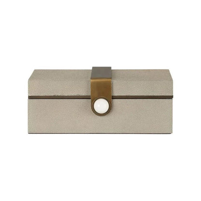 Steven Grey Textured Shagreen Covered Box - LOOMLAN - Wildwood - Boxes & Bowls
