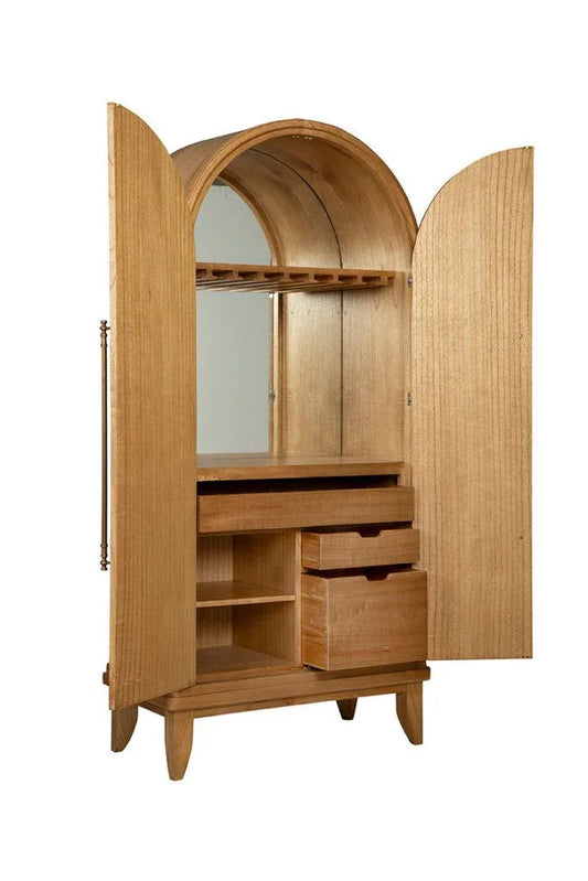 Stevie Arched Design Wooden Bar Cabinet-Home Bar Cabinets-Furniture Classics-LOOMLAN
