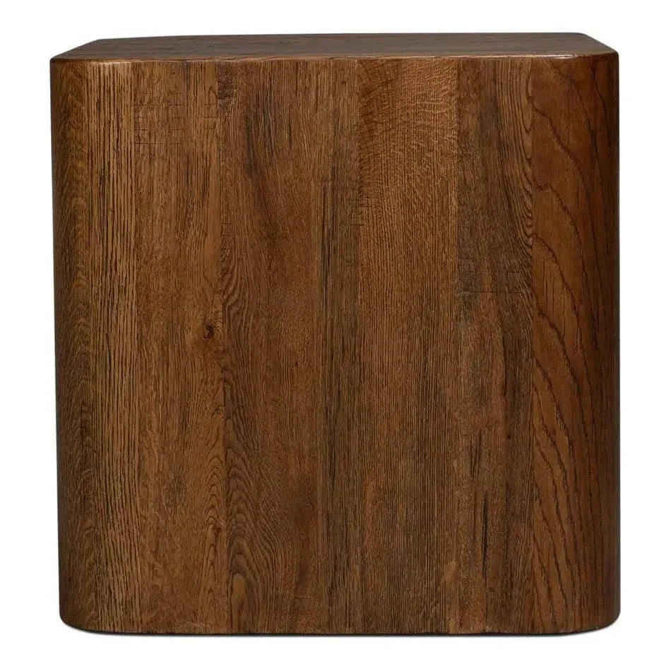 Stewart Natural Wood Square Side Table - LOOMLAN - Sarreid - Side Tables