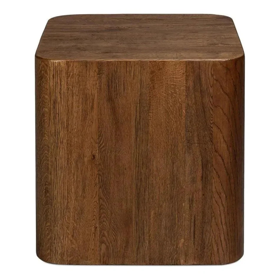 Stewart Natural Wood Square Side Table - LOOMLAN - Sarreid - Side Tables